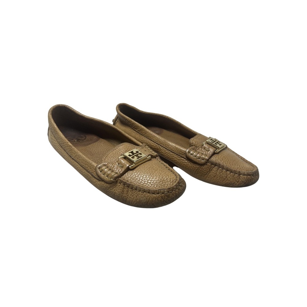 Tory Burch Moccasin Shoes Womens Size 7 Brown Leather Driving Loafers Flats
